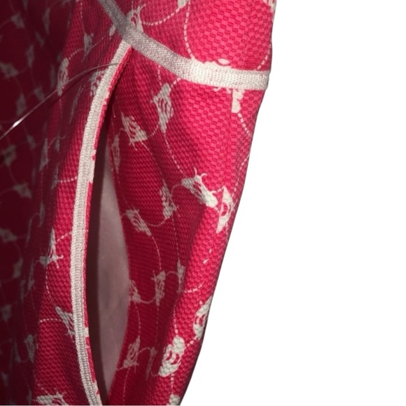 TALBOTS Bumblebee Patterned Short Pencil Skirt in Pink/White Size 14 - Picture 3 of 5